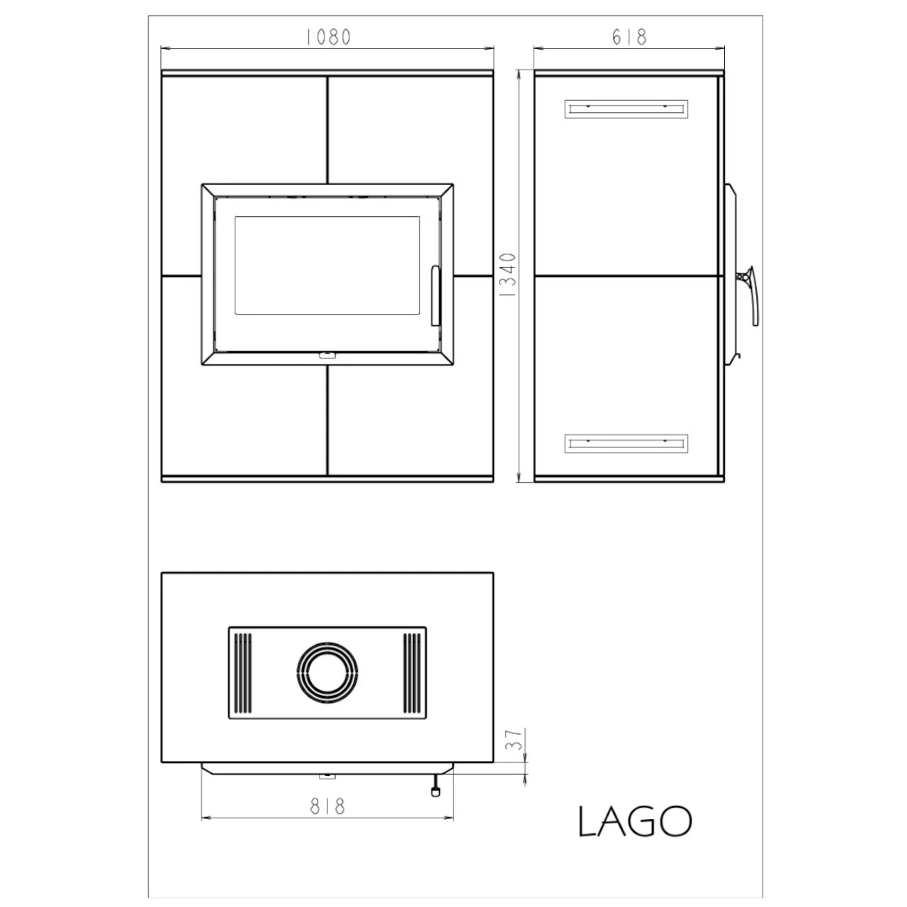 Lago Weiß Kaminbausatz 11kW 5 Lago Weiß Kaminbausatz 11kW – Bild 3