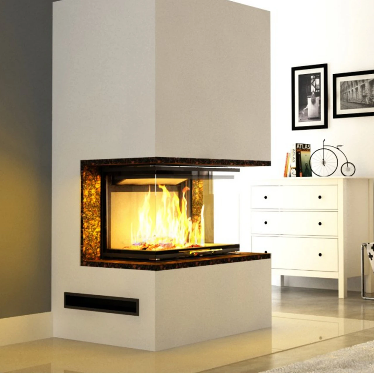 Kaminbausatz Pure Extra - Volcano 3PLh 11kW Dreiseitig Mit Hebetür 4 Kaminbausatz Pure Extra - Volcano 3PLh 11kW Dreiseitig Mit Hebetür – Bild 2