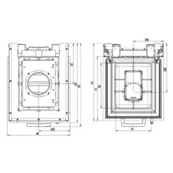 Panorama Kamineinsatz 48x51x51 S3 10kW DIBt -Derofenfuchs Verkäufe kamineinsatz 48x51x51 masse1 1280x1280