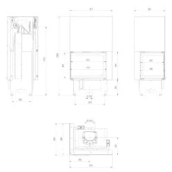 Eck-Kamineinsatz VNL Links 12kW Hebetür -Derofenfuchs Verkäufe kamineinsatz vnl 700 480 masse 1280x1280