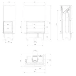 Eck-Kamineinsatz VNP Rechts 14kW Hebetür 17 Eck-Kamineinsatz VNP Rechts 14kW Hebetür -Derofenfuchs Verkäufe kamineinsatz vnp 810 410 masse 1280x1280