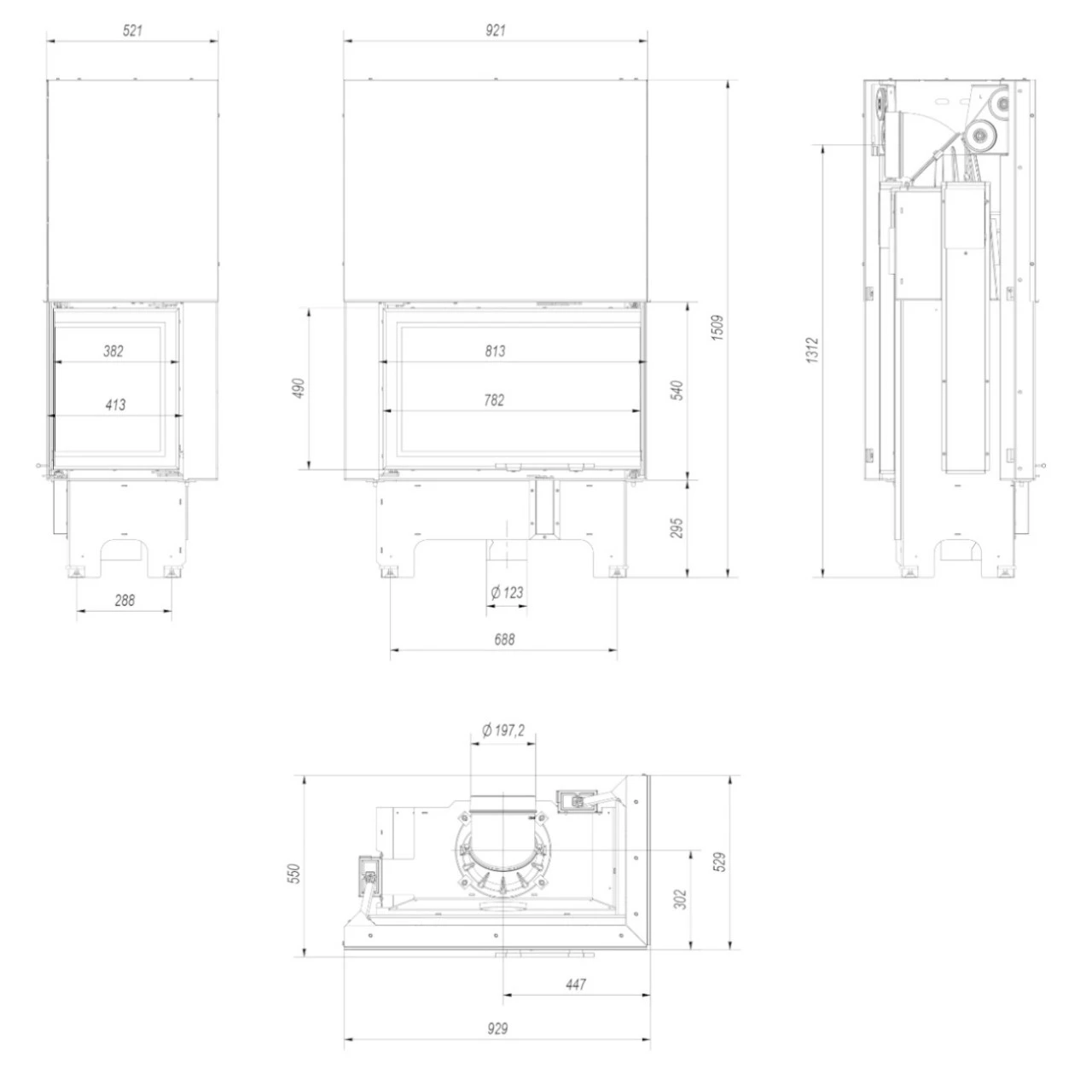 Eck-Kamineinsatz VNP Rechts 14kW Hebetür 7 Eck-Kamineinsatz VNP Rechts 14kW Hebetür – Bild 5