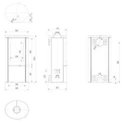 Koza AB/S/DR/BC Kaminofen Schwarz Beton Grau 8 KW -Derofenfuchs Verkäufe kaminofen koza a s dr beton grau masse 1280x1280