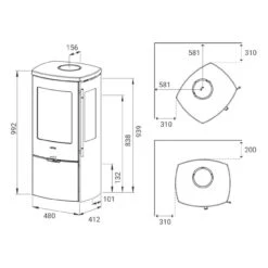 Mondo 3G Panorama Kaminofen Schwarz 5kW -Derofenfuchs Verkäufe kaminofen mondo 3g masse 1280x1280