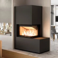 Eckamin Keramik Kaminbausatz Mit Bank Rechts 2PXLTH 6kW