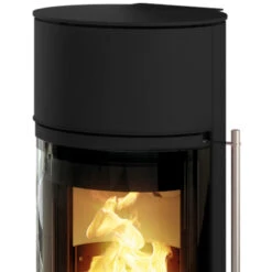 Akono Midi 180° Panorama Kaminofen 7 KW Schwarz -Derofenfuchs Verkäufe koppe akono midi schwarz oben 1280x1280