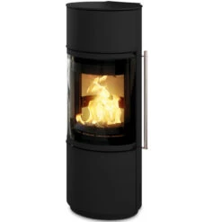 Akono Midi 180° Panorama Kaminofen 7 KW Schwarz