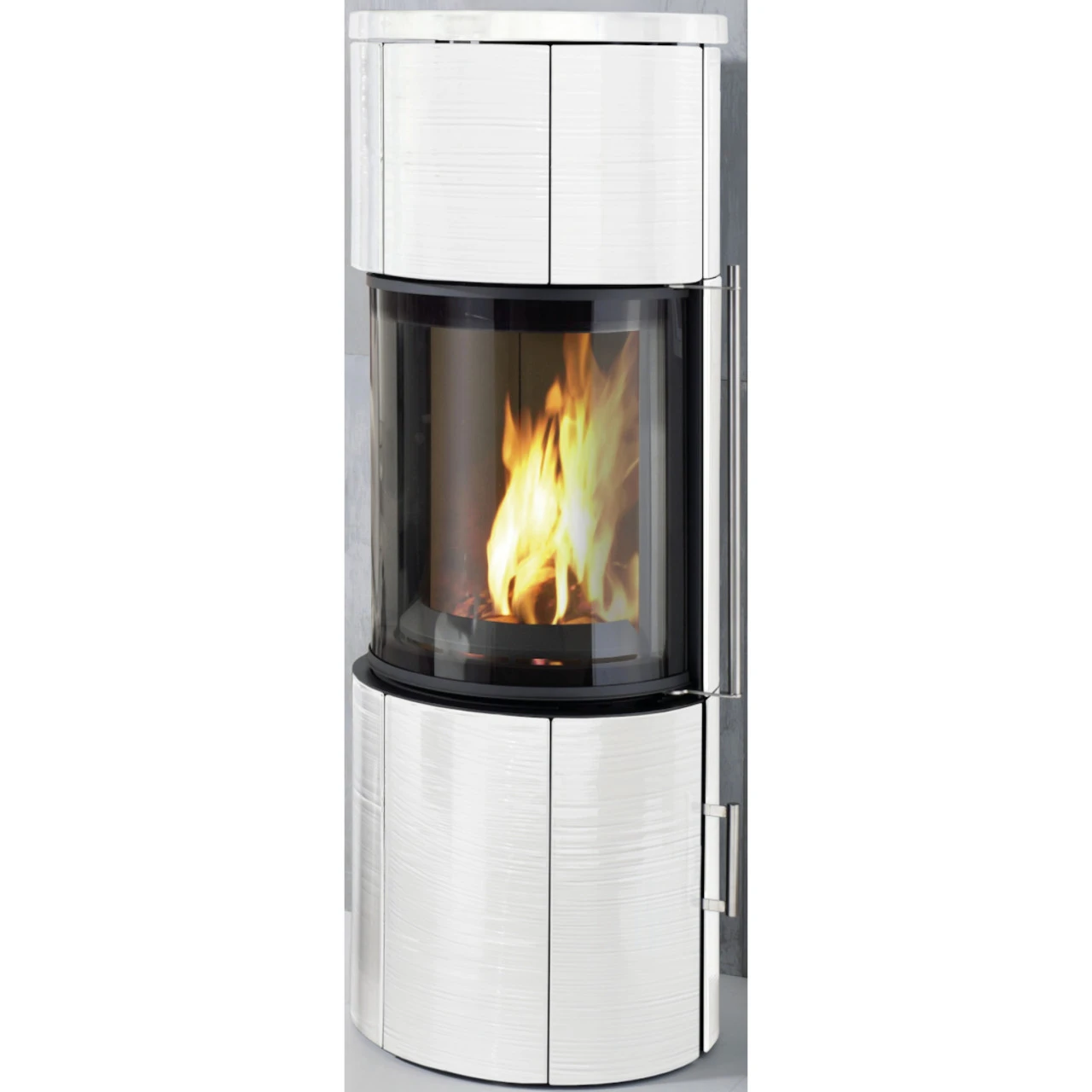 Nexus Midi 180° Panorama Kaminofen 7 KW Automatik Weiß Keramik 3 Nexus Midi 180° Panorama Kaminofen 7 KW Automatik Weiß Keramik