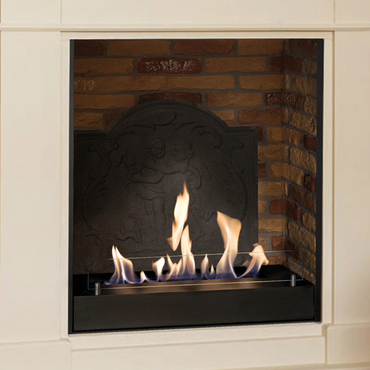 Kos Bioethanol Kamin Weiß Mit Steindekor Und Medaillon 6 Kos Bioethanol Kamin Weiß Mit Steindekor Und Medaillon – Bild 4