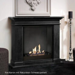 Kos Bioethanol Kamin Schwarz Naturstein Poliert / Unpoliert -Derofenfuchs Verkäufe kos schwarz poliert built in L text 1280x1280