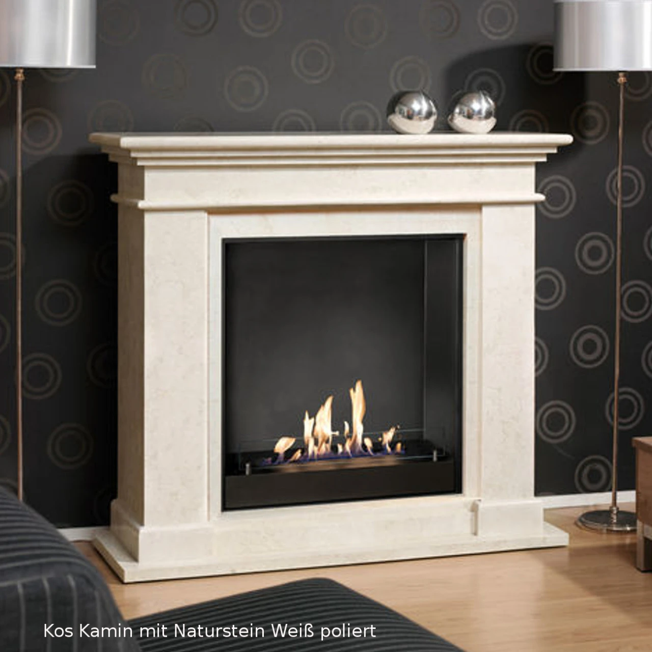 Kos Bioethanol Kamin Naturstein Weiß 4 Kos Bioethanol Kamin Naturstein Weiß – Bild 2