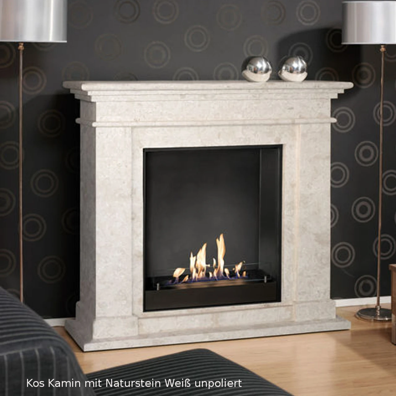 Kos Bioethanol Kamin Naturstein Weiß 6 Kos Bioethanol Kamin Naturstein Weiß – Bild 4