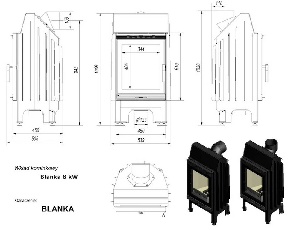 Blanka 8 Warmluft Kamineinsatz 8kW 11 Blanka 8 Warmluft Kamineinsatz 8kW – Bild 9