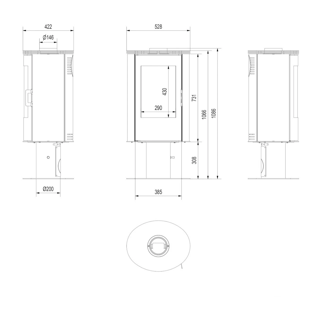 Koza AB/S/N/K 8kW Kaminofen Weiße Kacheln 6 Koza AB/S/N/K 8kW Kaminofen Weiße Kacheln – Bild 4