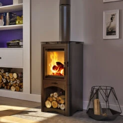 Koza K5/S/W Kaminofen 7kW Schwarz Offenes Holzfach -Derofenfuchs Verkäufe kratki koza k5 s w int 1280x1280