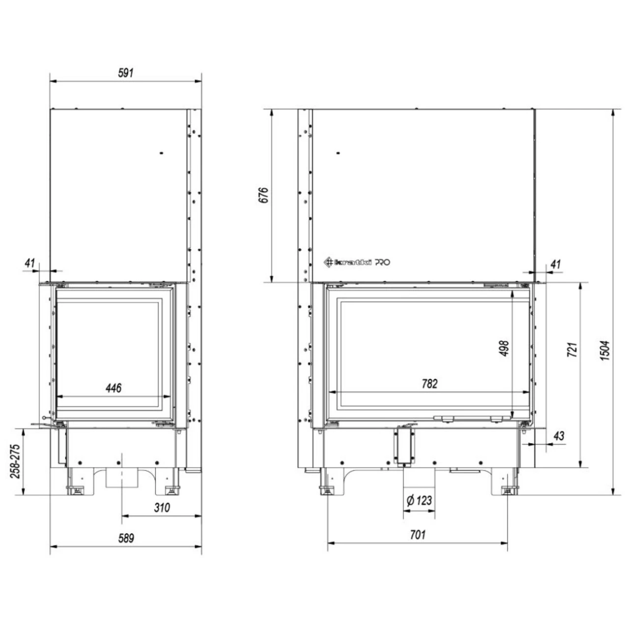 MBA17 Warmluft-Kamineinsatz Rechtsverglast 17kW Mit Hebetür 7 MBA17 Warmluft-Kamineinsatz Rechtsverglast 17kW Mit Hebetür – Bild 5