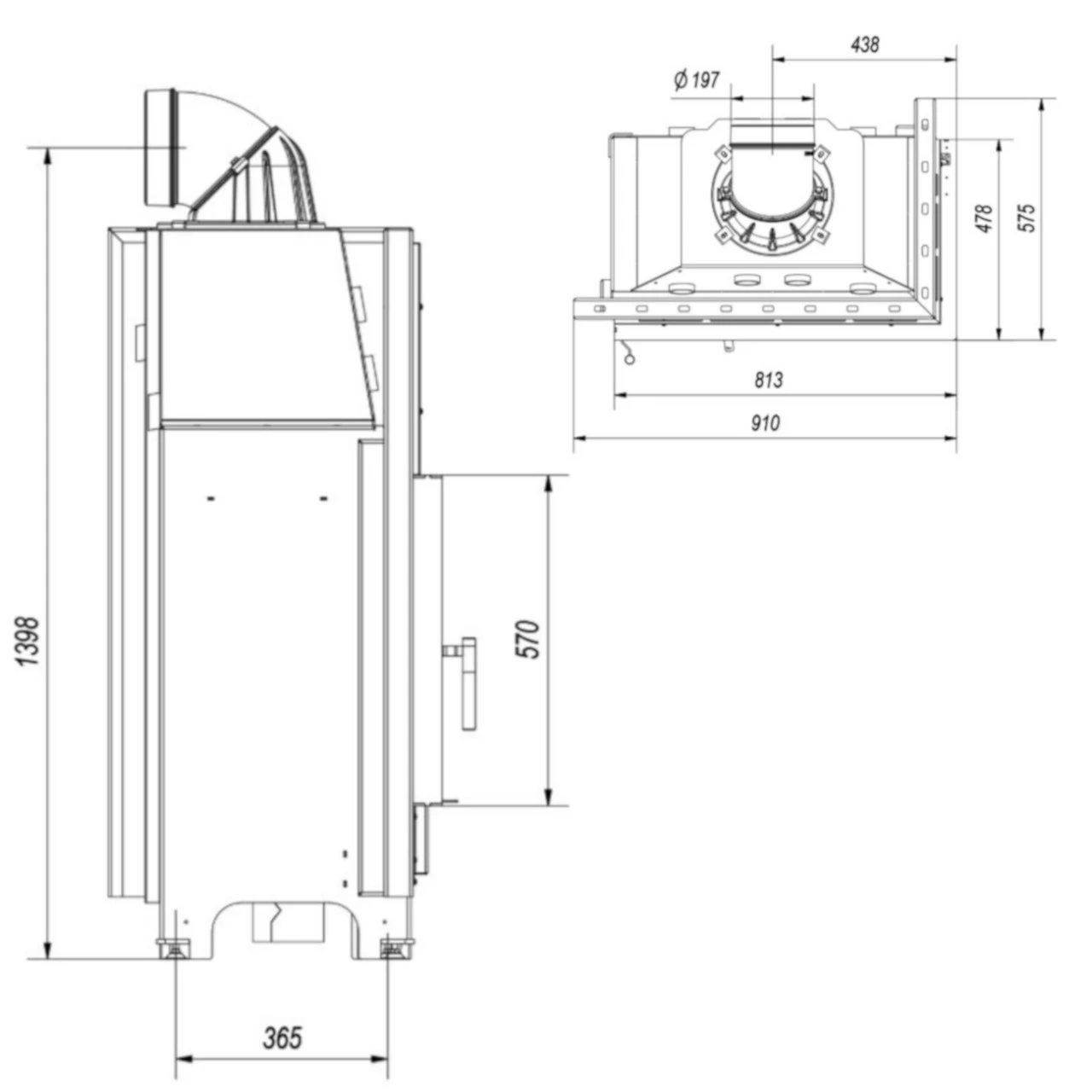 MBA17 Warmluft-Eckkamineinsatz 17kW Rechtsverglast 9 MBA17 Warmluft-Eckkamineinsatz 17kW Rechtsverglast – Bild 7