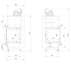 MBN12 Warmluft-Eckkamineinsatz 8kW Rechts Verglast -Derofenfuchs Verkäufe kratki mbn 8 rechts masse2 1280x1280