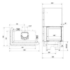 Nadia 14 Warmluft Kamineinsatz 14kW Hebetür Links Verglast -Derofenfuchs Verkäufe kratki nadia 14 links masse1 1280x1280