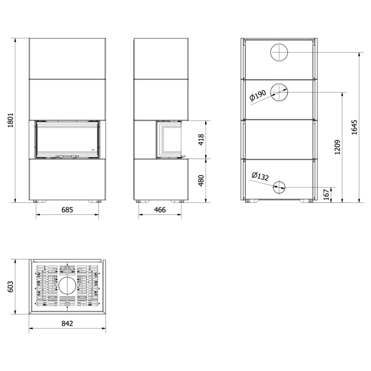 Easy Box NBC 7 Panorama Kaminbausatz Weiß 7kW 11 Easy Box NBC 7 Panorama Kaminbausatz Weiß 7kW – Bild 9