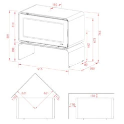 Living Base Designer Kaminofen 7kW -Derofenfuchs Verkäufe living base masse 1280x1280