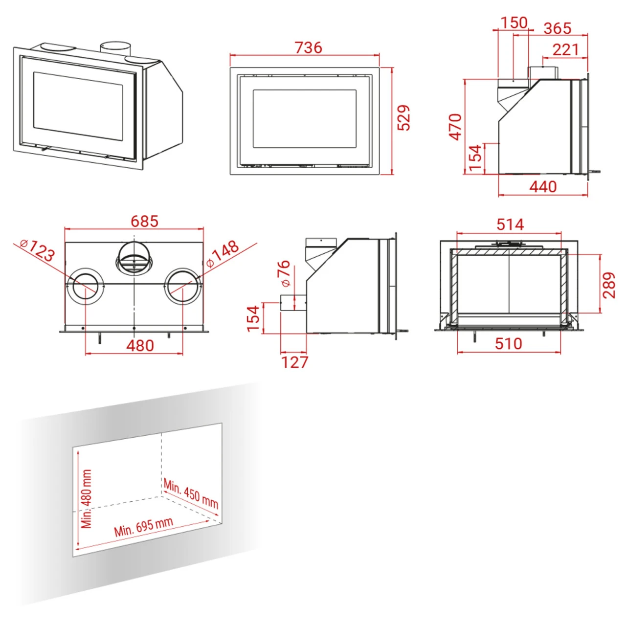 H470 Black Magic Einbau-Kaminkassette 6kW 6 H470 Black Magic Einbau-Kaminkassette 6kW – Bild 4