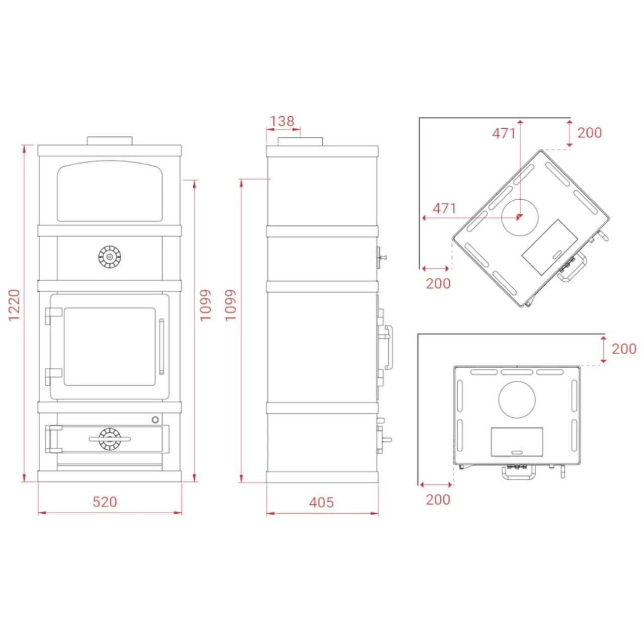 Lotus 2060 Kaminofen Mit Warmhaltefach 8kW Grau 6 Lotus 2060 Kaminofen Mit Warmhaltefach 8kW Grau – Bild 4