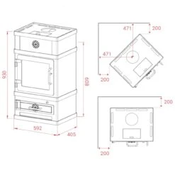 Lotus 2080 Speckstein Kaminofen 8kW Grau -Derofenfuchs Verkäufe lotus kaminofen 2080 masse 1280x1280 1