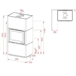 Beto 470M+ Magic Speckstein Speicher-Kaminbausatz 6kW -Derofenfuchs Verkäufe lotus beto470 kaminbausatz masse 1280x1280 1
