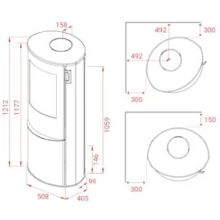 Liva 6 Kaminofen Schwarz 5kW -Derofenfuchs Verkäufe lotus liva 6 masse 1280x1280