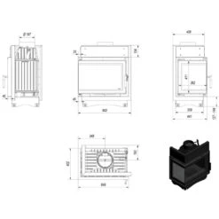 Maja Deco Gusseiserner 8kW Eckkamineinsatz Linksverglast -Derofenfuchs Verkäufe maja 8 deco l bs masse 1280x1280