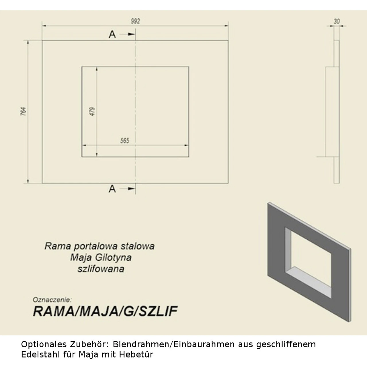 Maja Gusseiserner Kamineinsatz 8kW Hebetür 9 Maja Gusseiserner Kamineinsatz 8kW Hebetür – Bild 7