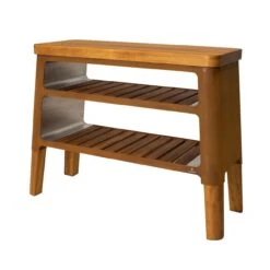 Nexo Holz Grill-Tisch / Beistelltisch Cortenstahl