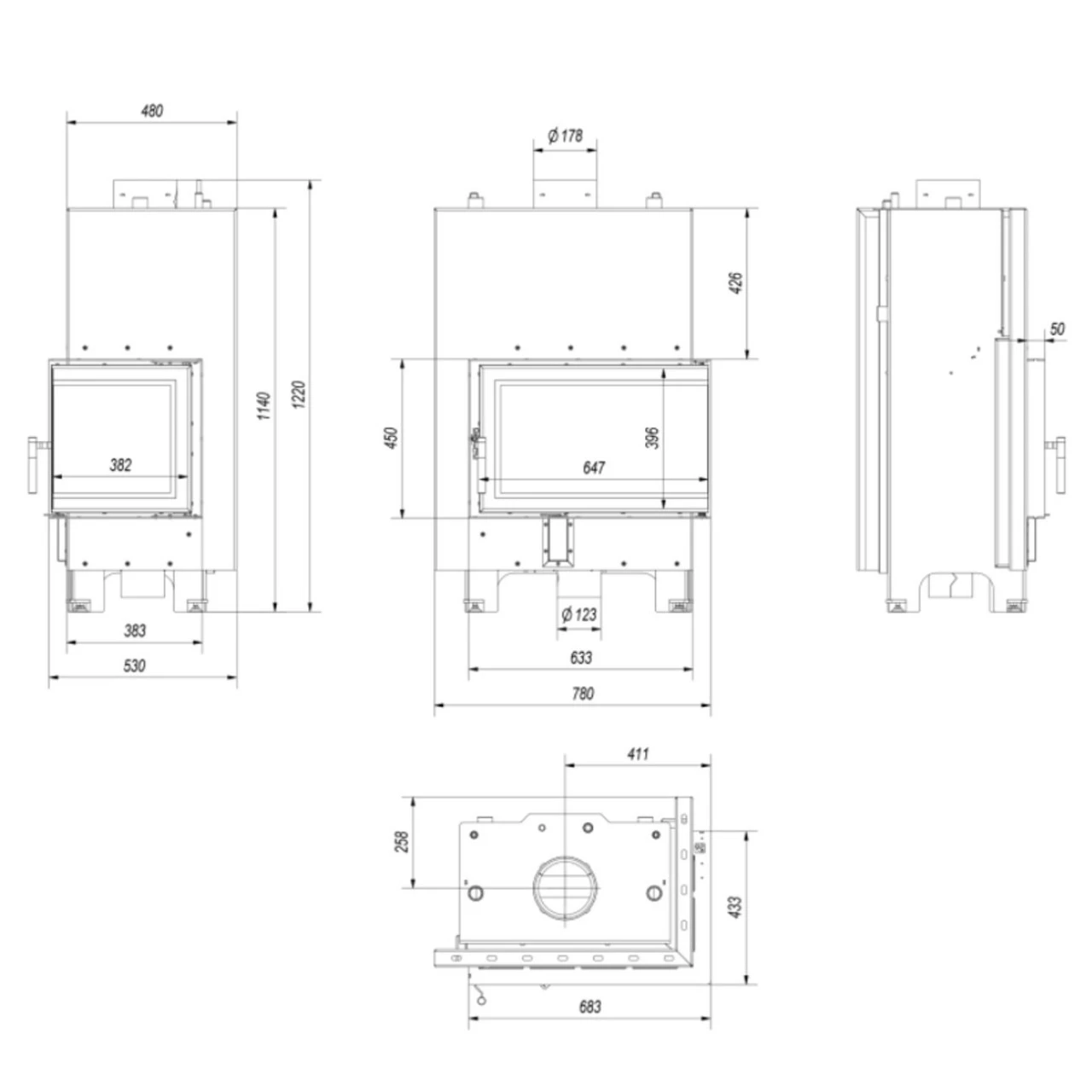 MBM10 Wassergeführter Rechtsverglaster Kamineinsatz 12kW 7 MBM10 Wassergeführter Rechtsverglaster Kamineinsatz 12kW – Bild 5