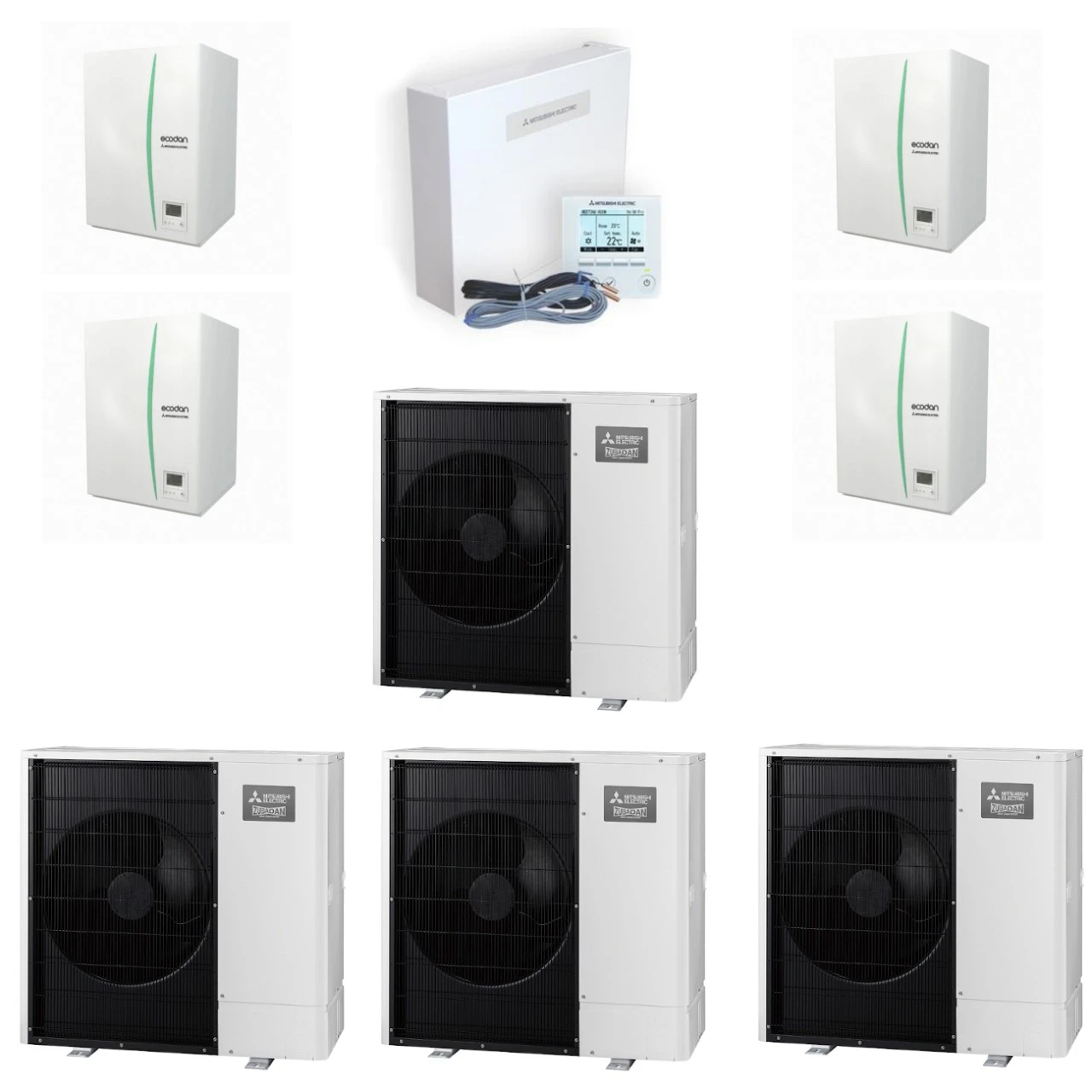 Zubadan Inverter Mit Hydromodul Kaskade Set Mit 56 Kw - SZ 4.140 Heizen 3 Zubadan Inverter Mit Hydromodul Kaskade Set Mit 56 Kw - SZ 4.140 Heizen