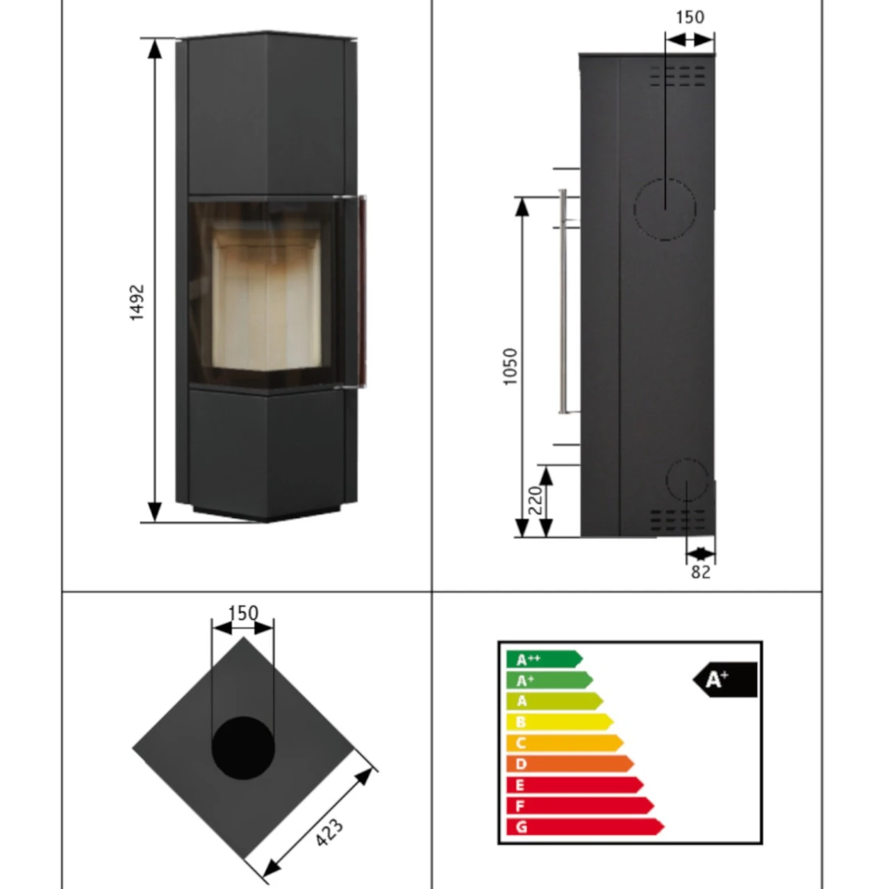 Canto AMS Stahl Kaminofen 6kW Optionaler Speicherofen 15 Canto AMS Stahl Kaminofen 6kW Optionaler Speicherofen – Bild 13