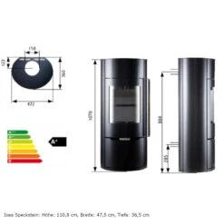 Isea Stahl Kaminofen 5kW -Derofenfuchs Verkäufe novaline isea kaminofen masse 1280x1280