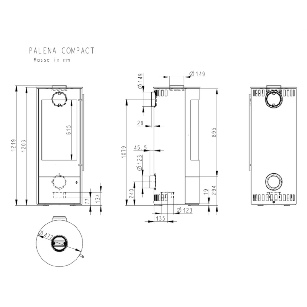 Palena Compact Kaminofen Mocca Braun 5kW DIBt 9 Palena Compact Kaminofen Mocca Braun 5kW DIBt – Bild 7