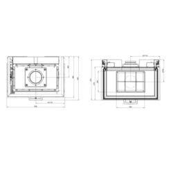 VUUR DRIE 80 Panorama Kamineinsatz 15kW -Derofenfuchs Verkäufe panorama kamineinsatz vuur drei 80 masse2 1280x1280