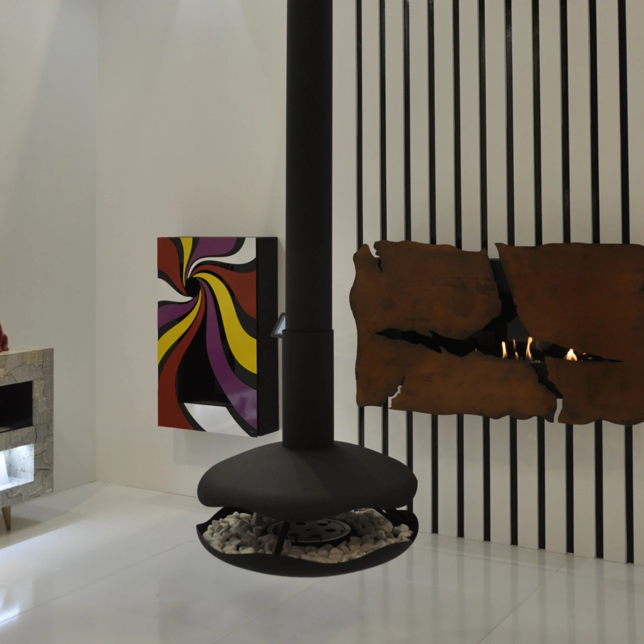 Perola Premium Ethanolkamin Schwarz Deckenmontage 3 Perola Premium Ethanolkamin Schwarz Deckenmontage