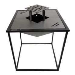 Gartenkamin Plancha MEROE Mit Grillaufsatz Schwarz