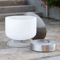 QFlame Ethanol Quarz Feuerschale Balkon Mit Beton Sockel