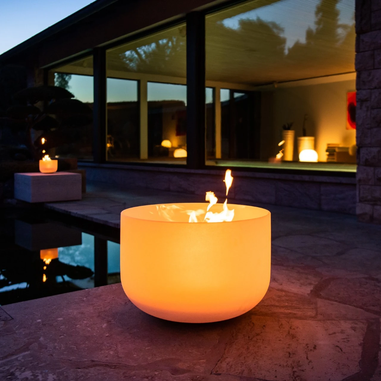 QFlame Quarzglas Feuerschale Gartenkamin Mit Beton Sockel 8 QFlame Quarzglas Feuerschale Gartenkamin Mit Beton Sockel – Bild 6