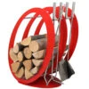 Designer Ovale Holzablage Mit Kaminbesteck Rot -Derofenfuchs Verkäufe sa001r web 1280x1280