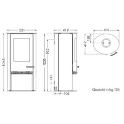 TT20R Kaminofen 5kW In Schwarz -Derofenfuchs Verkäufe termatech tt20r masse 1280x1280
