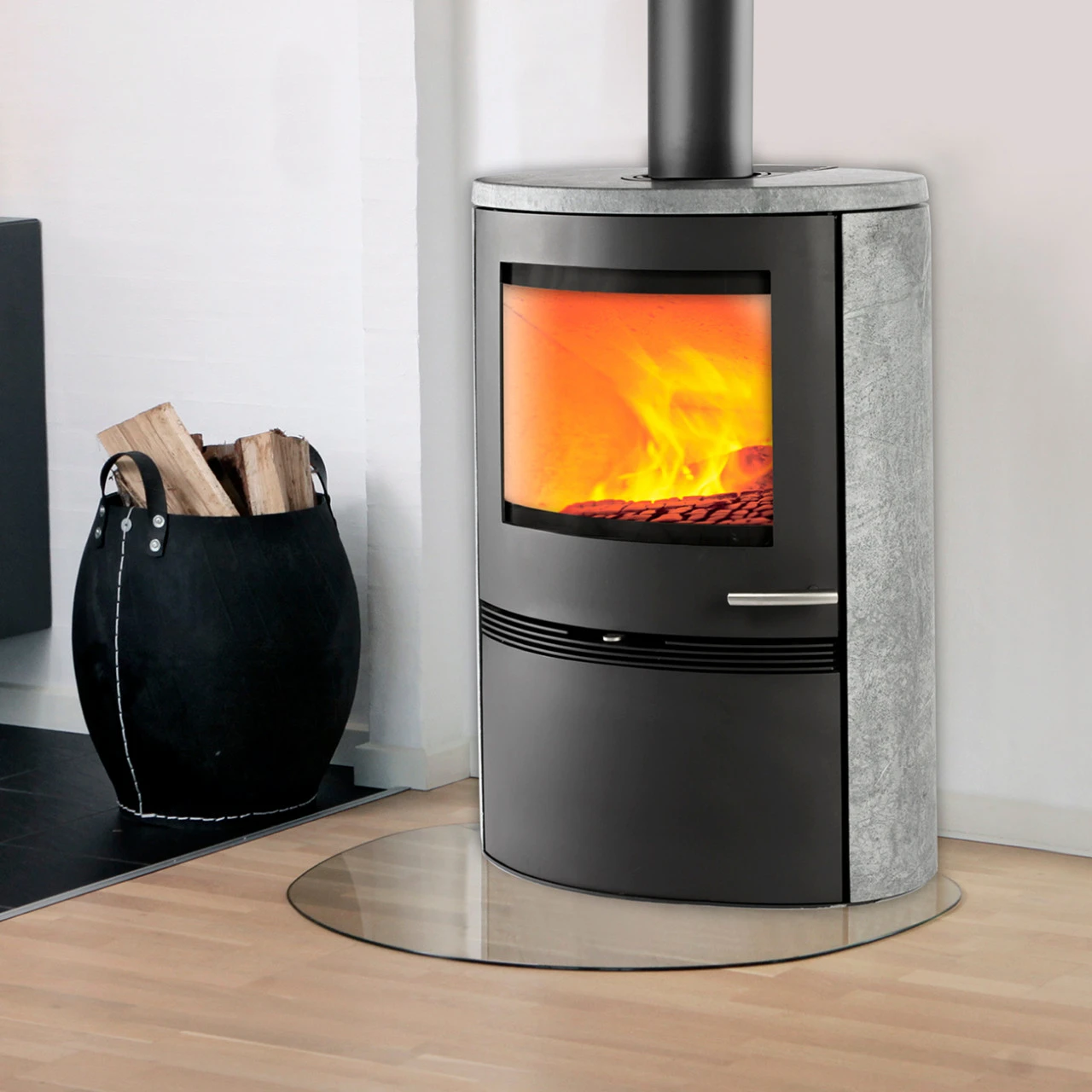 TT22HS Kaminofen 7kW Schwarz Mit Speckstein 4 TT22HS Kaminofen 7kW Schwarz Mit Speckstein – Bild 2