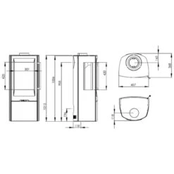 TT30G Classic Kaminofen 5kW Schwarz 3 Sichtscheiben -Derofenfuchs Verkäufe termatech tt30g classic kaminofen masse 1280x1280
