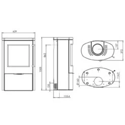 TT80RL Kaminofen Schwarz 5kW -Derofenfuchs Verkäufe termatech tt80rl kaminofen masse 1280x1280