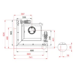 Therm V6CL Eck-Kamineinsatz Links 6kW Hebetür -Derofenfuchs Verkäufe therm v 6 cl masse3 1280x1280