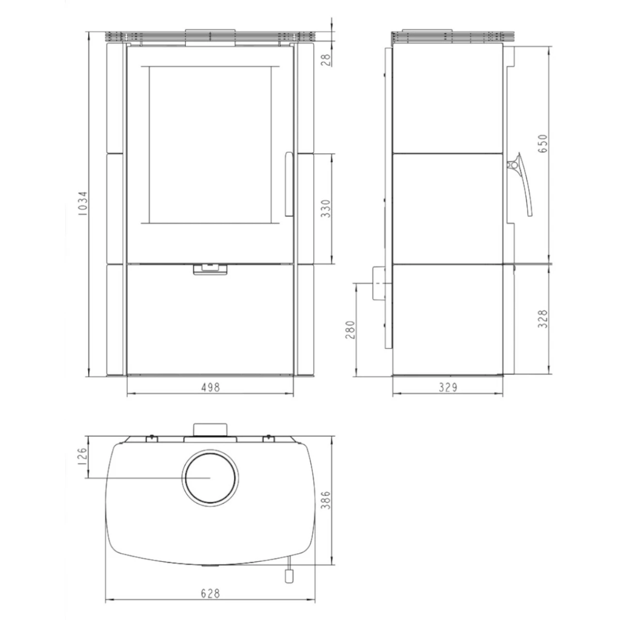 Falun Weiß Emailliert Kaminofen 8kW 10 Falun Weiß Emailliert Kaminofen 8kW – Bild 8